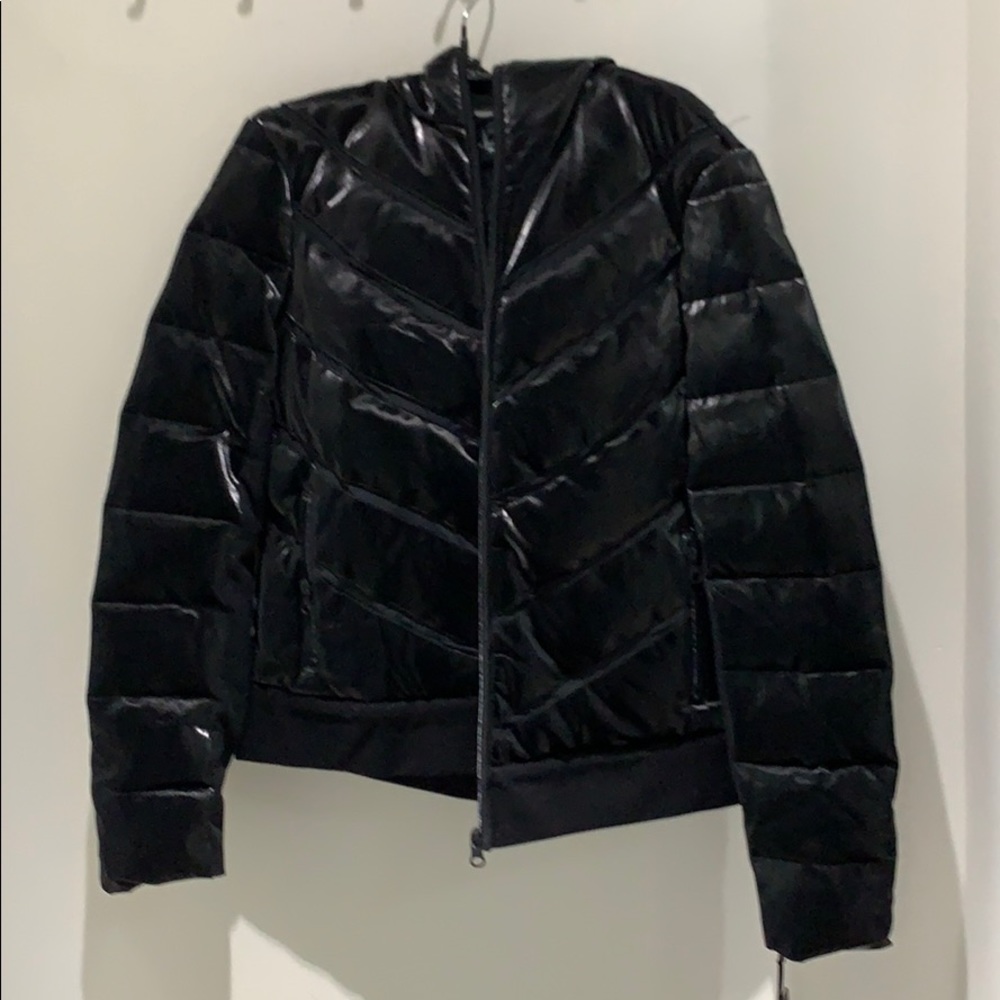 Blanc noir freestyle mesh inset puffer jacket